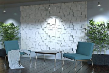 marbet design Wanddekoobjekt PD-2 (3D Wandpaneele (1 Platte, 0,46m) Styropor Paneele weiß 96x48x3cm Wandverkleidung Wärmedämmung Gaming Wand Panel TV 3D Wandplatten)
