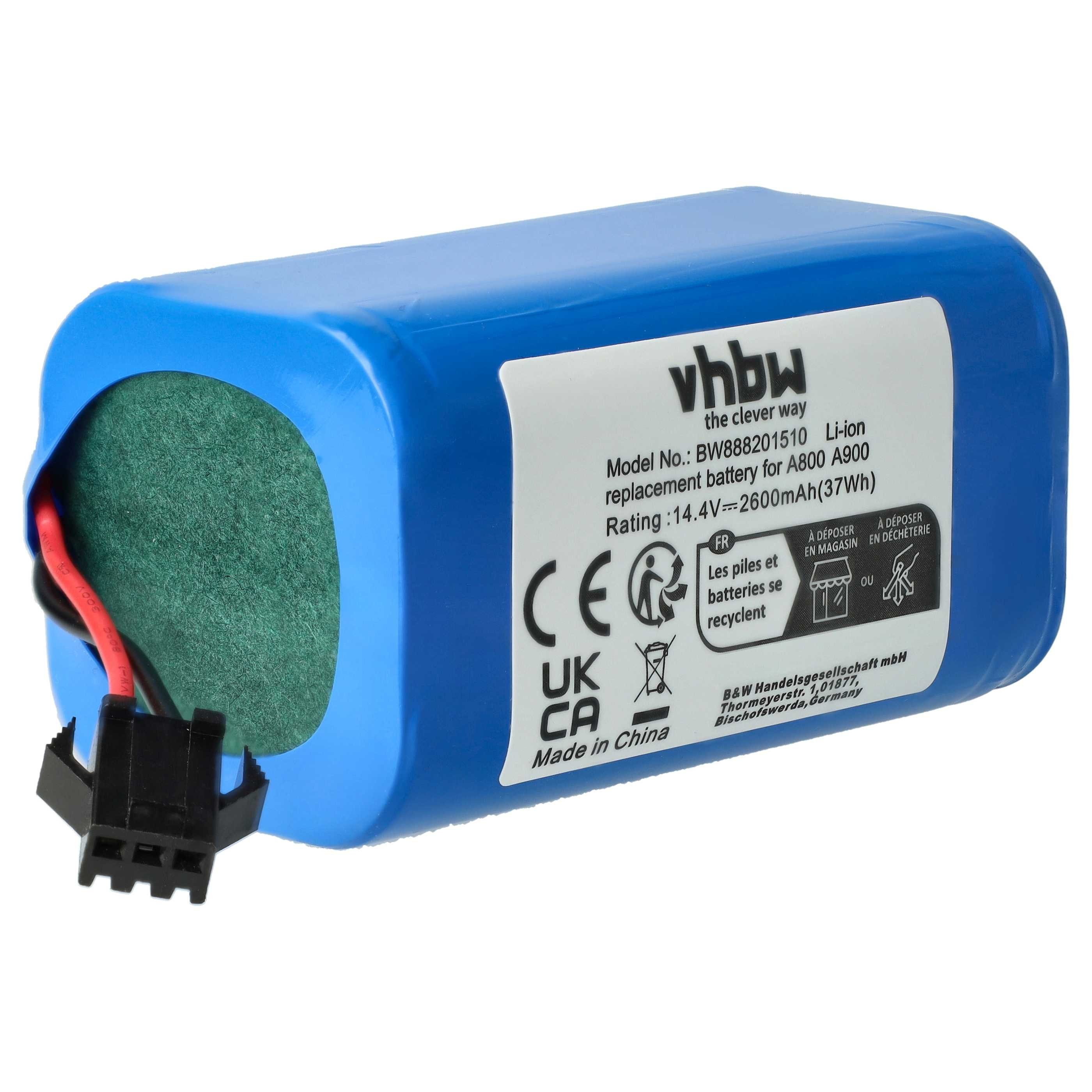 vhbw Akku passend für Venga VG RVC 3000 Saugroboter (2600 mAh, 14,4 V, Staubsauger-Akku Akku Li-Ion 2600 mAh (14,4 V, 1 St), Leistungsfähiger Austausch-Akku für Ihren Saugroboter