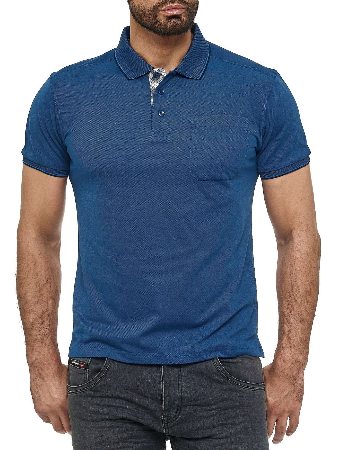 (1-tlg) Max Poloshirt Hemd in Kragen Poloshirt 3088 Blau Men Sommer
