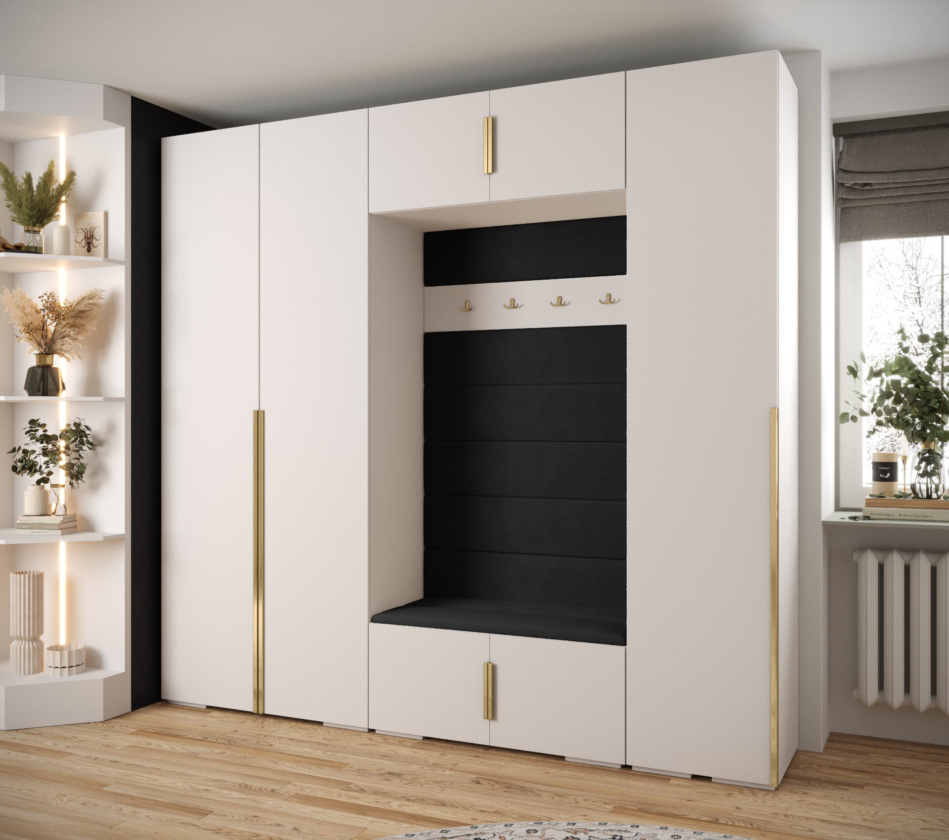 ABIKS MÖBEL Kompaktgarderobe INOVA 1 SATZ 8 Möbelset, Garderobe mit Kleiderstange und Regalen