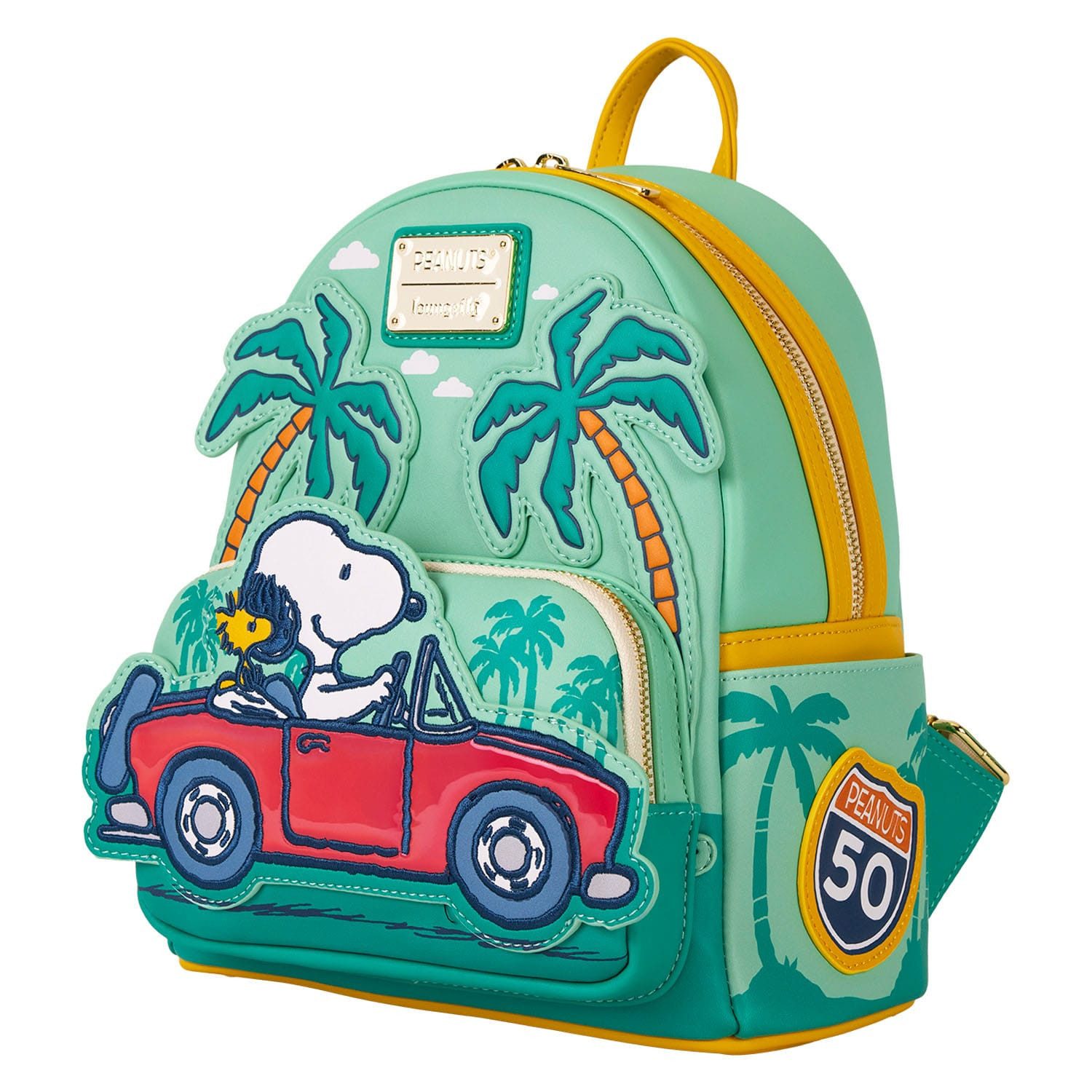Loungefly Minirucksack Peanuts by Loungefly Mini Rucksack Snoopy Road Trip (1-tlg), hochwertig und detailliert