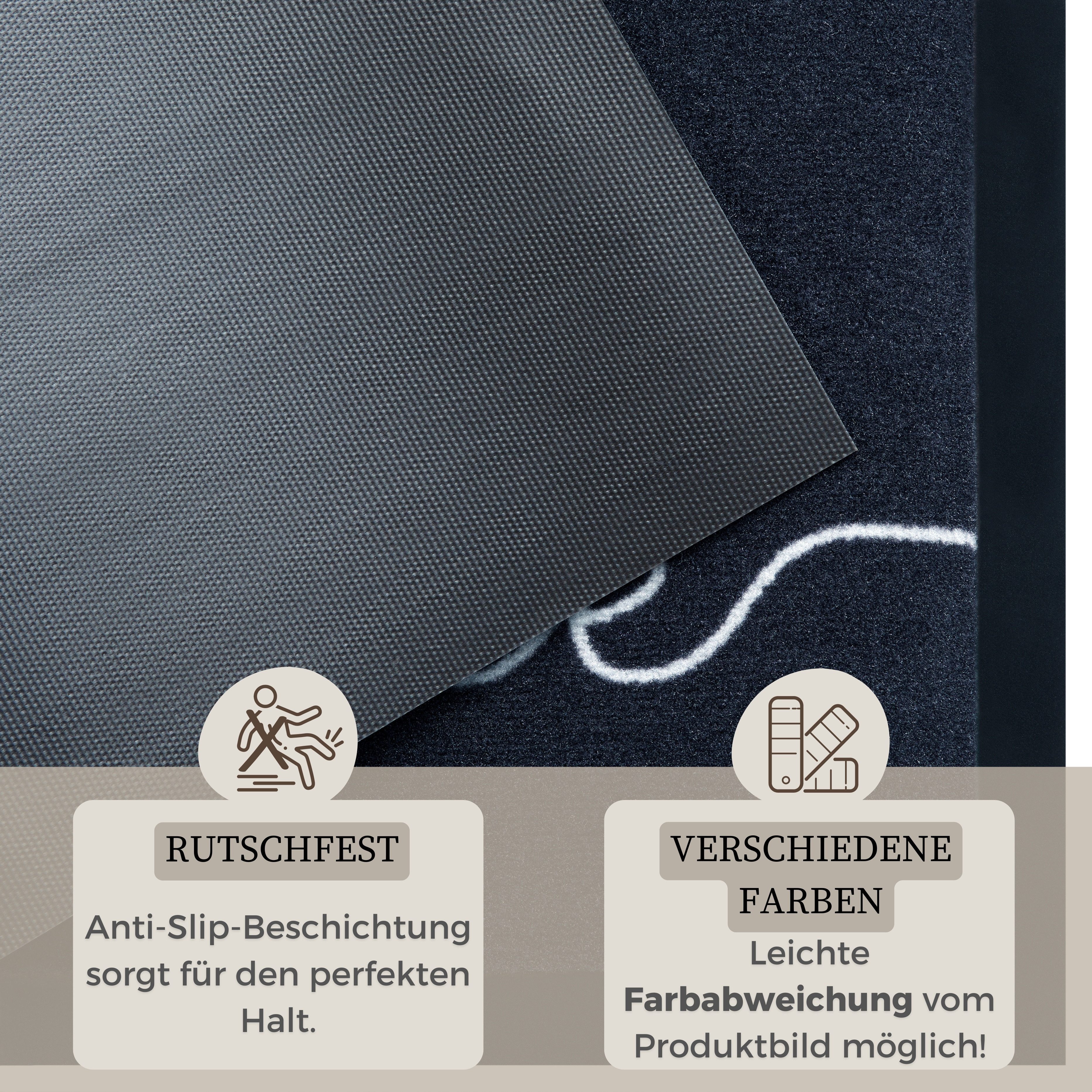 HANSE Home Fußmatte Cozy Welcome, Türmatte, rechteckig, Höhe: 5 mm, Waschbar, Schmutzfangmatte, Outdoor, Innen, Rutschfest, Wetterfest