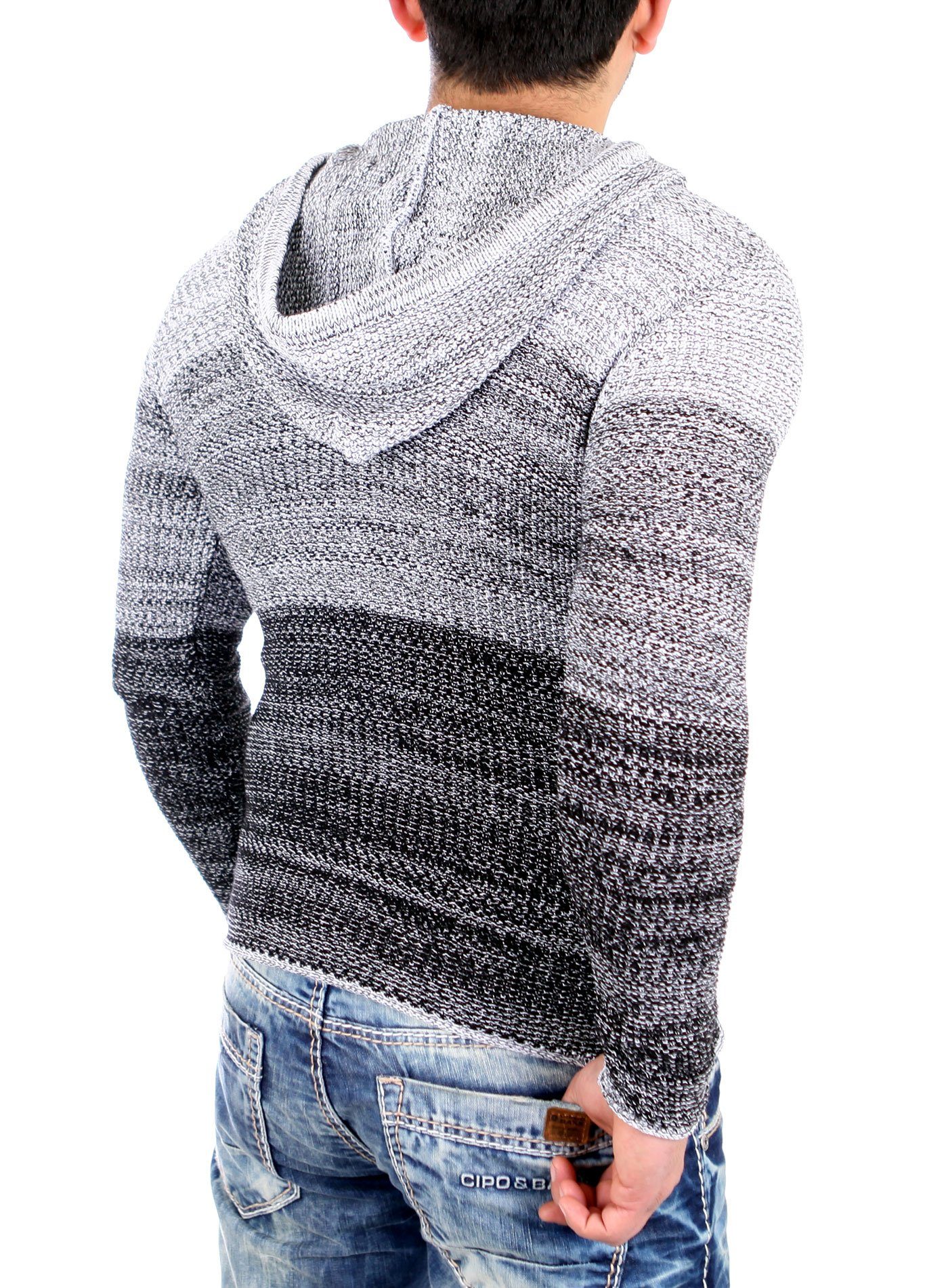 Reslad Strickjacke Reslad Strickjacke Herren Colorblock Kapuzen Cardigan Ja günstig online kaufen