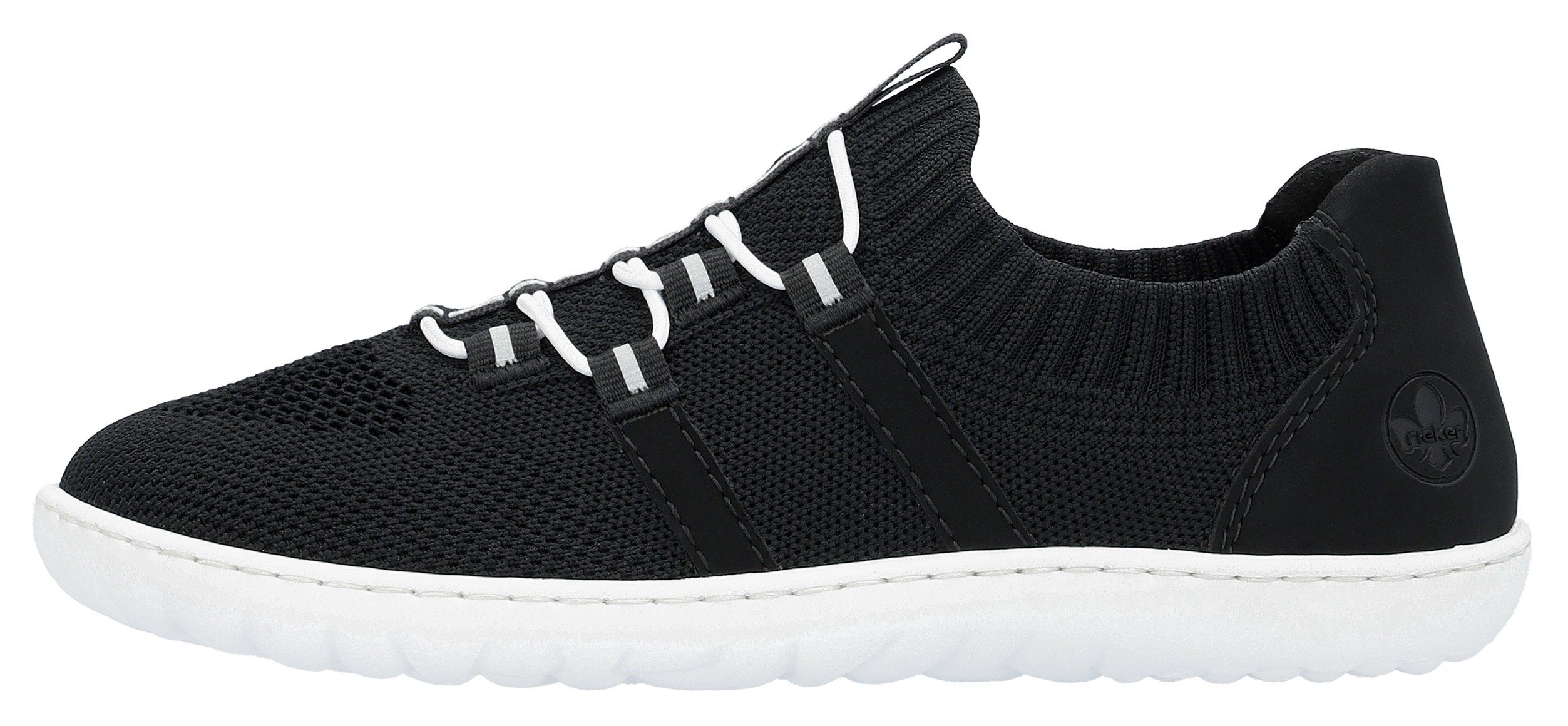 Rieker Barfußschuh Slip-On Sneaker, Slipper, Freizeitschuh, Halbschuh mit elastischem Strickschaft