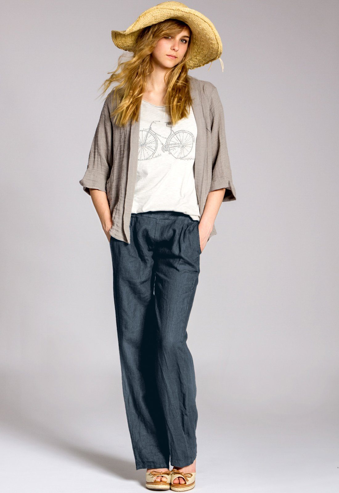 Caspar Leinenhose KHS020 Damen Casual Leinen günstig online kaufen
