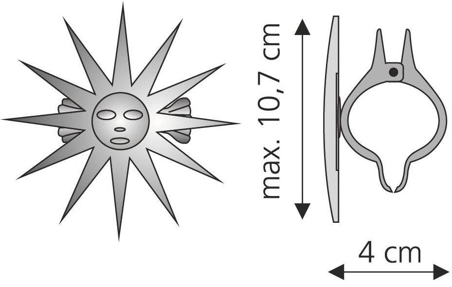 Liedeco Dekoklammer Sonne, Gardinen, Vorhänge, (Packung, günstig online kaufen