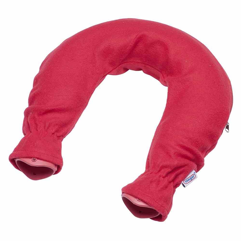 SÄNGER Wärmflasche SÄNGER Gummi-Nackenwärmflasche mit Fleecebezug rot