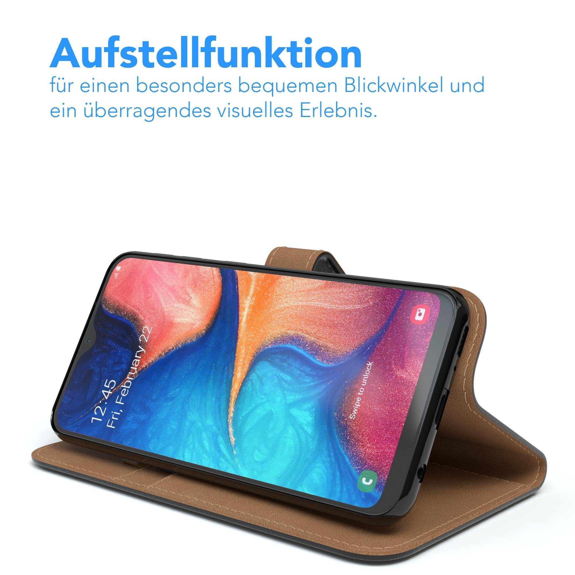 EAZY CASE Handyhülle Uni Bookstyle für Samsung Galaxy A20e 5,8 Zoll, Schutzhülle mit Standfunktion Kartenfach Handytasche aufklappbar Etui – Bild 4 von 5