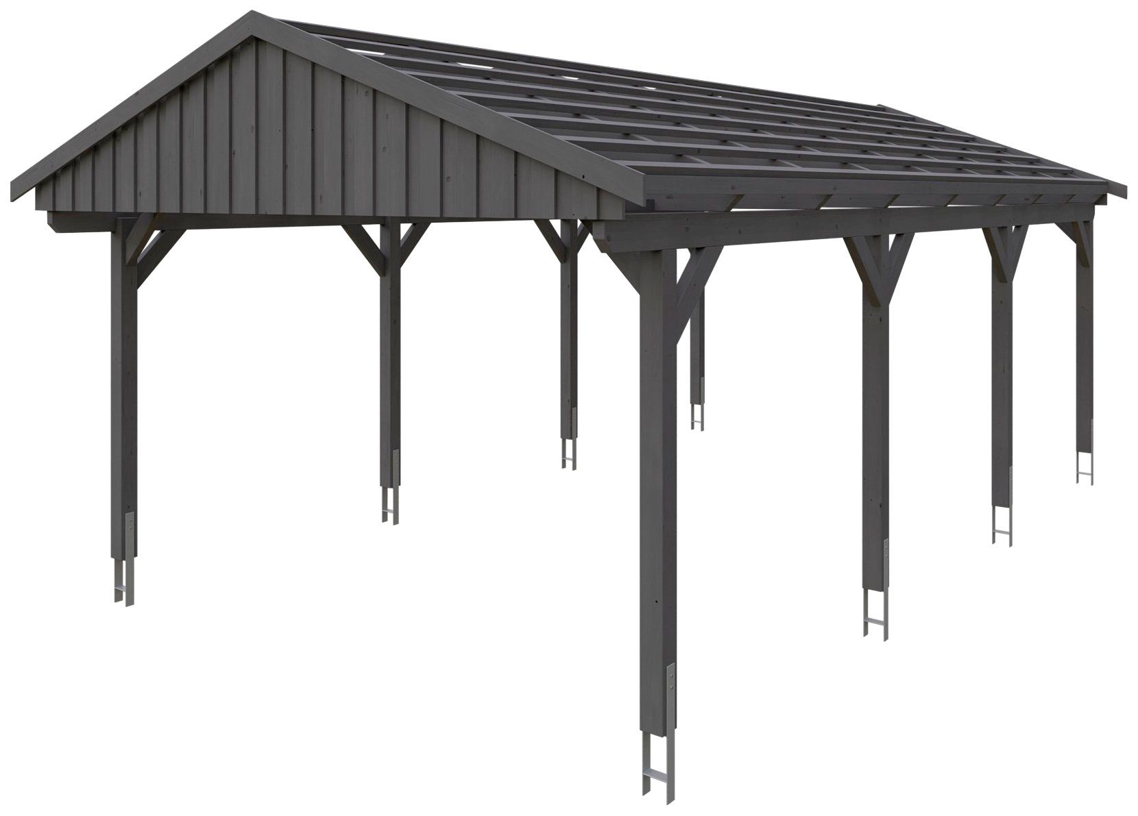 Skanholz Einzelcarport cm Dachlattung Fichtelberg, Einfahrtshöhe, 423x808 mit cm, 379 BxT