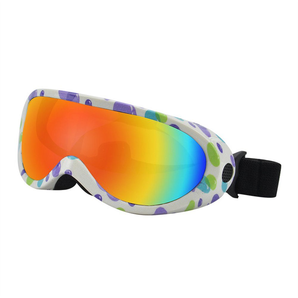 Rouemi Skibrille Erwachsene Skibrille,Outdoor-Anti-UV-Anti-Schnee-Bergsteigerbrille weiß