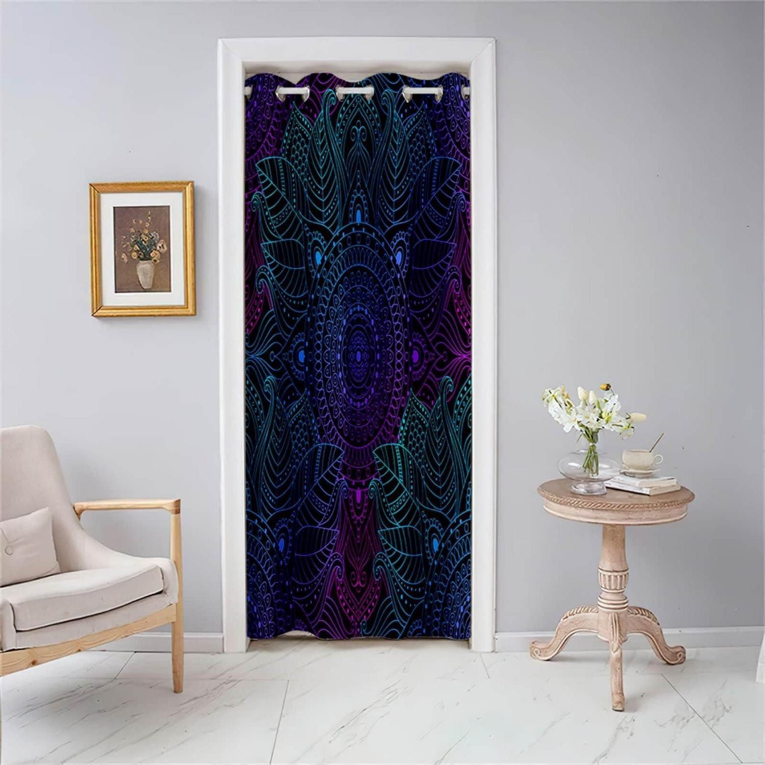 LuxusKollektion Türvorhang Verdunkelungsvorhang Ösen mandala 150x180cm Farbverlauf (1 St)