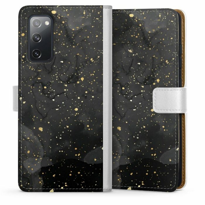DeinDesign Handyhülle Marmor Glitzer Look Gold & Kupfer Marble Black Gold Look Print Samsung Galaxy S20 FE Hülle Handy Flip Case Wallet Cover