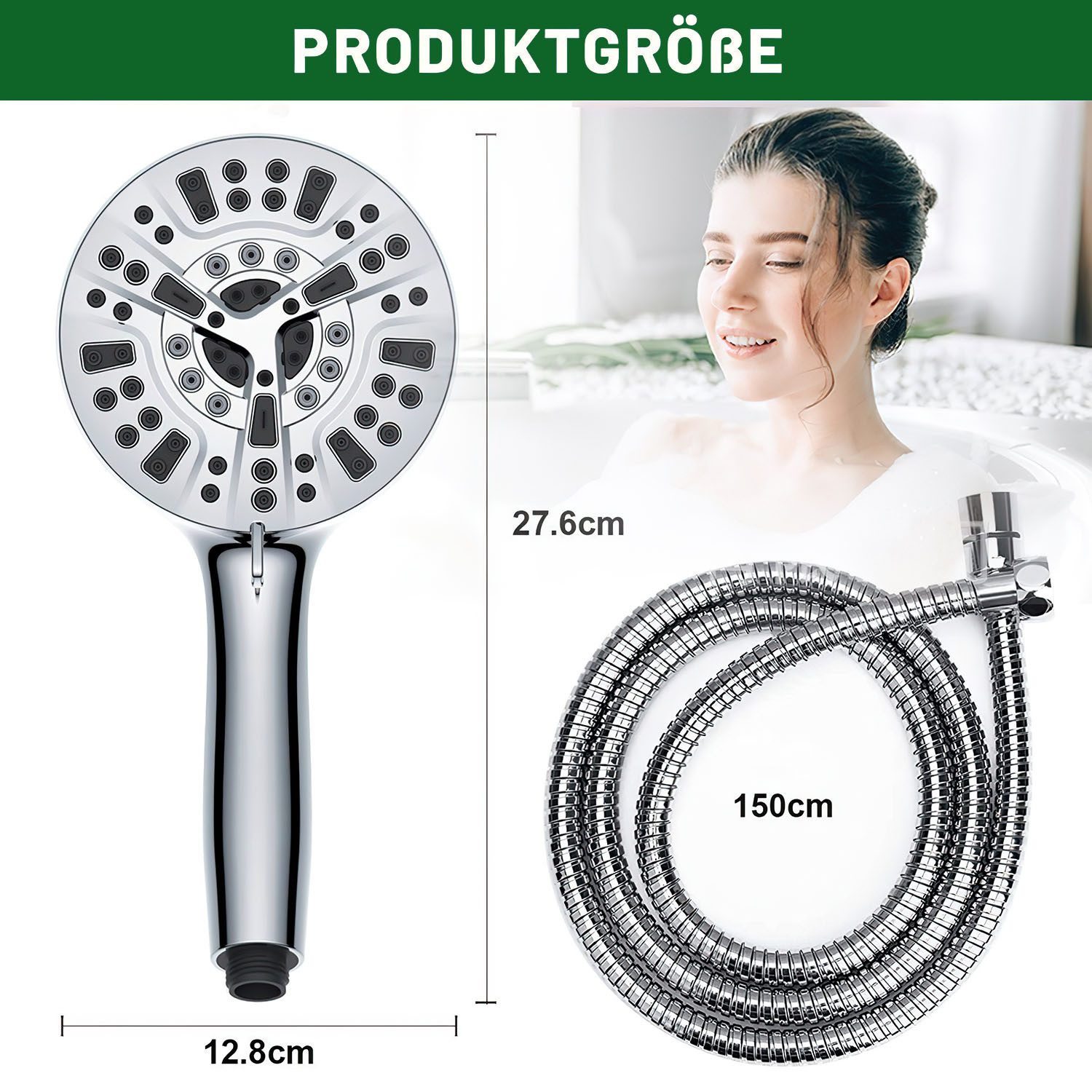 Refined Living Handbrause Duschkopf mit Schlauch günstig online kaufen