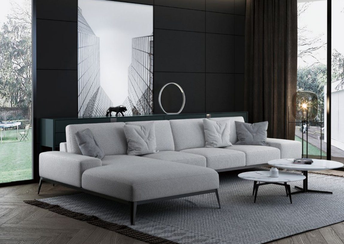 Italienische Couch Moderne Ecke Ecksofa, Sitz Leder Garnitur JVmoebel Polster