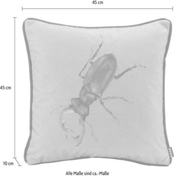 H.O.C.K. Dekokissen Hirschkäfer, changierender Samt, Kissenhülle mit Füllung, 1 Stück