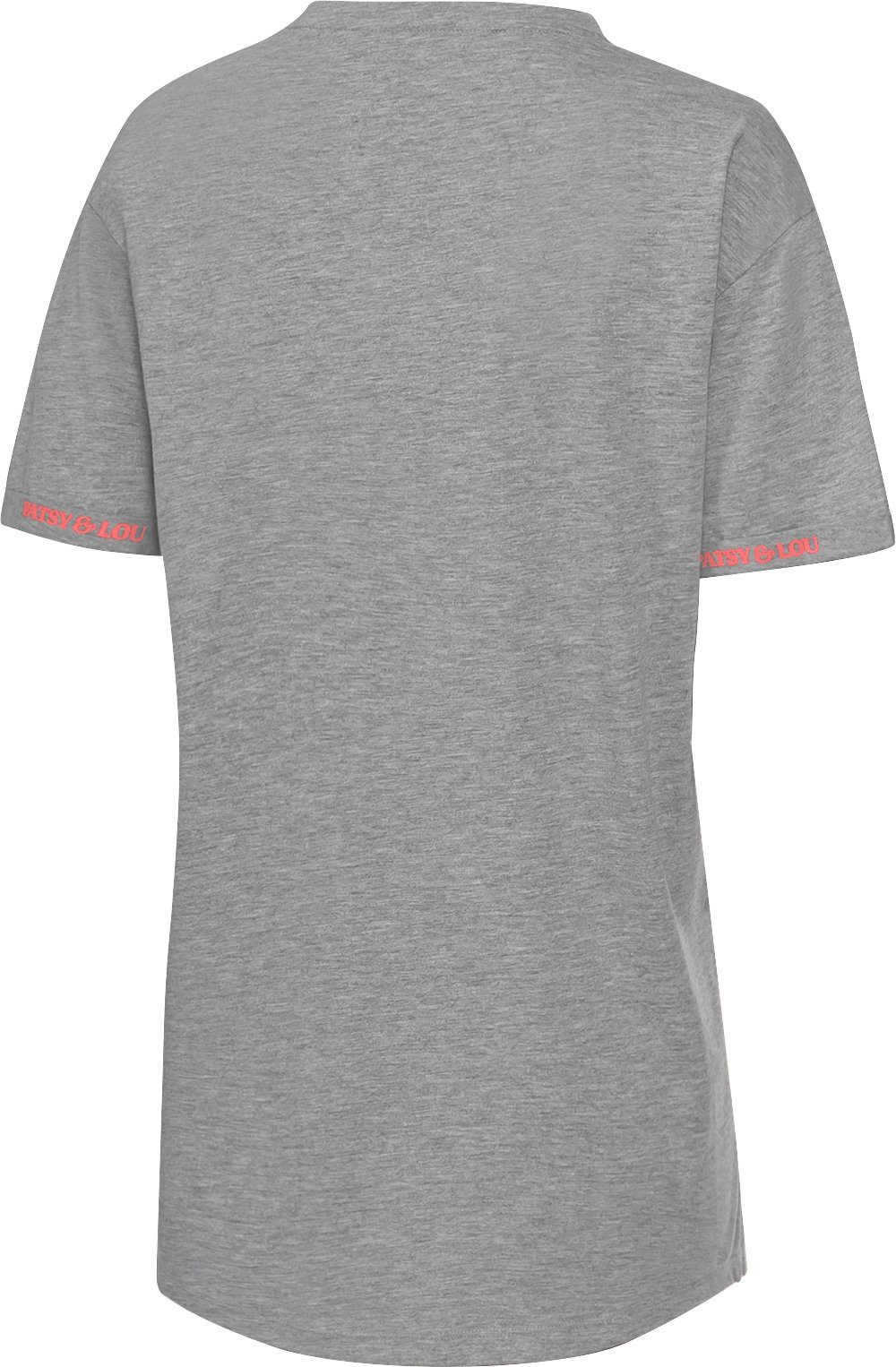 Patsy & Lou T-Shirt Logo-Prints Oversize-Look im lässigen grau Kontrastton mit und im