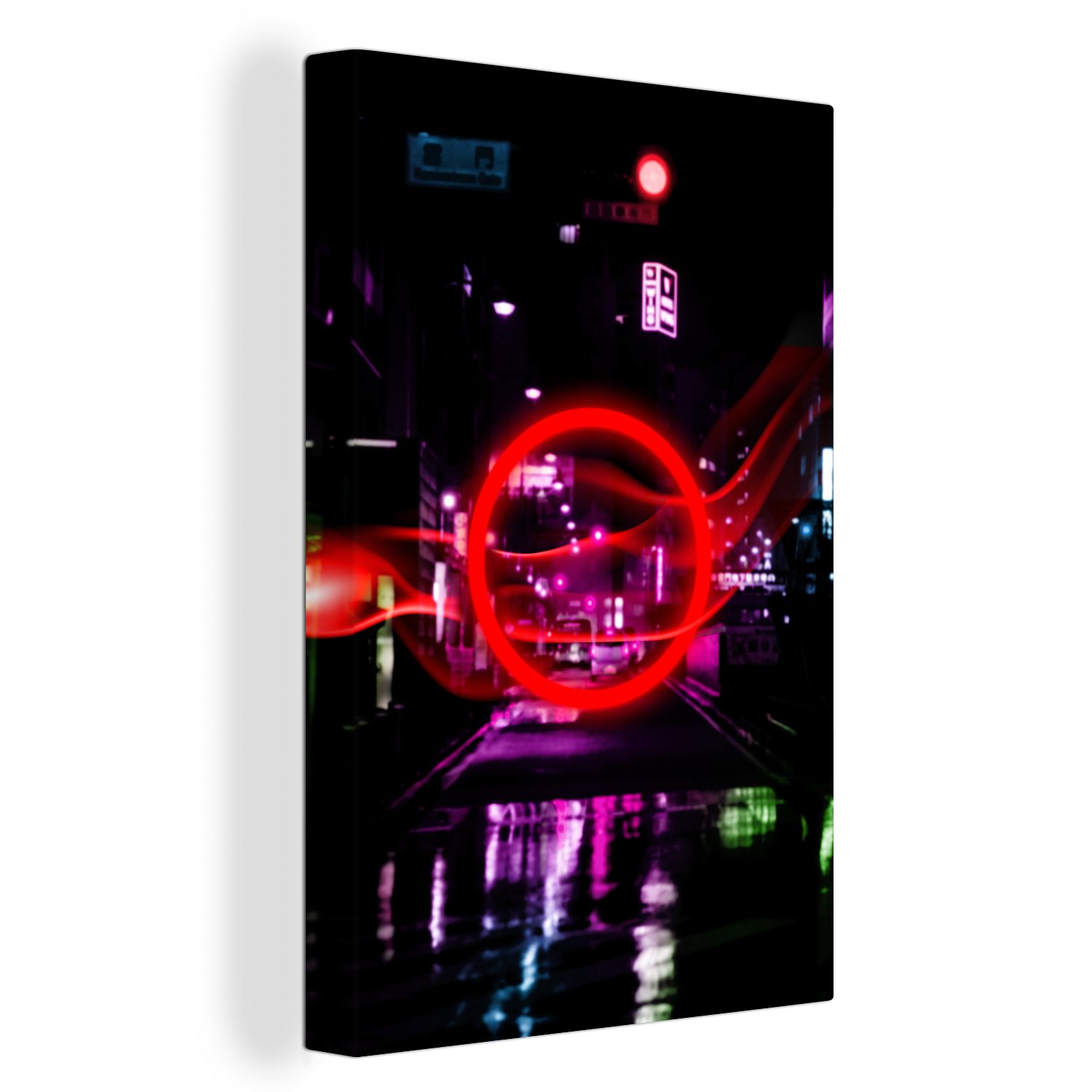 OneMillionCanvasses® Leinwandbild Spiele - Neon - Rot - Spiel - Spiele, (1 St), Leinwandbild fertig bespannt inkl. Zackenaufhänger, Gemälde, 20x30 cm