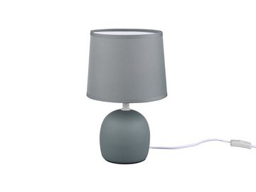 meineWunschleuchte LED Nachttischlampe, LED wechselbar, Warmweiß, kleine skandinavische Landhausstil mit Stoff Lampenschirm Grün H: 26cm