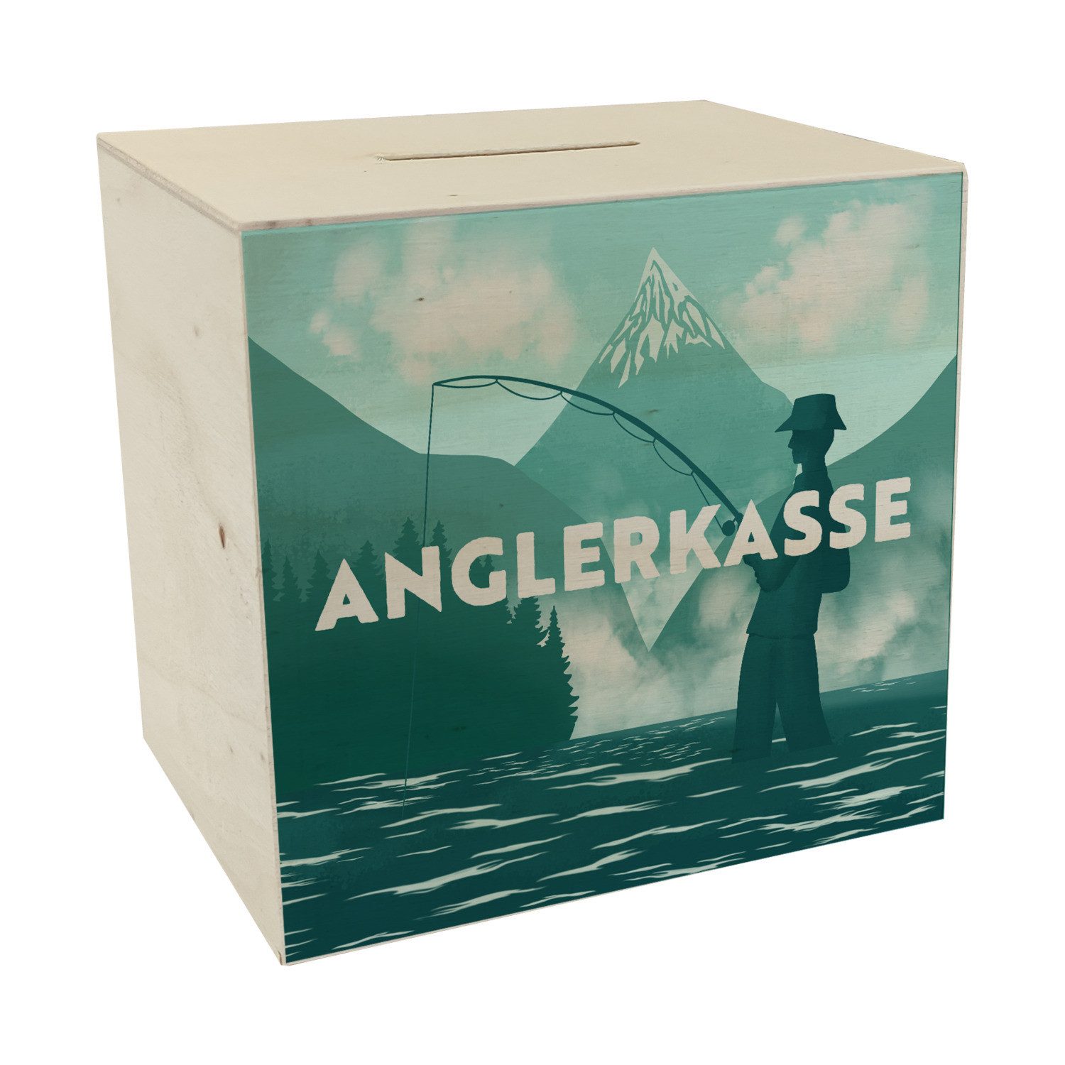 speecheese Spardose Anglerkasse Spardose aus Holz mit Anglermotiv für Angle günstig online kaufen