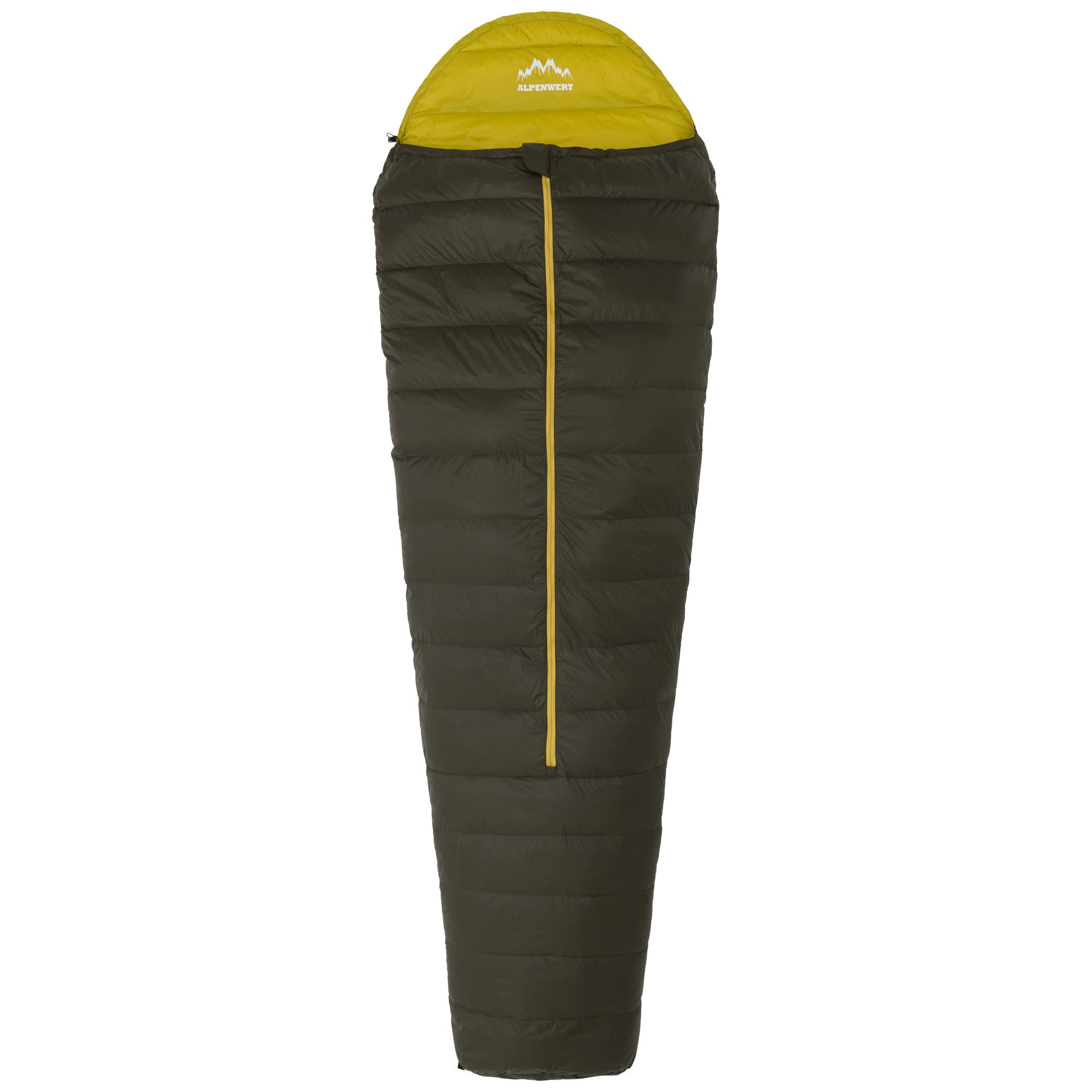 Alpenwert Daunenschlafsack ultraleicht 400 g, kompakter Sommerschlafsack, mit 650 Fill Power für Backpacking & Motorradtouren