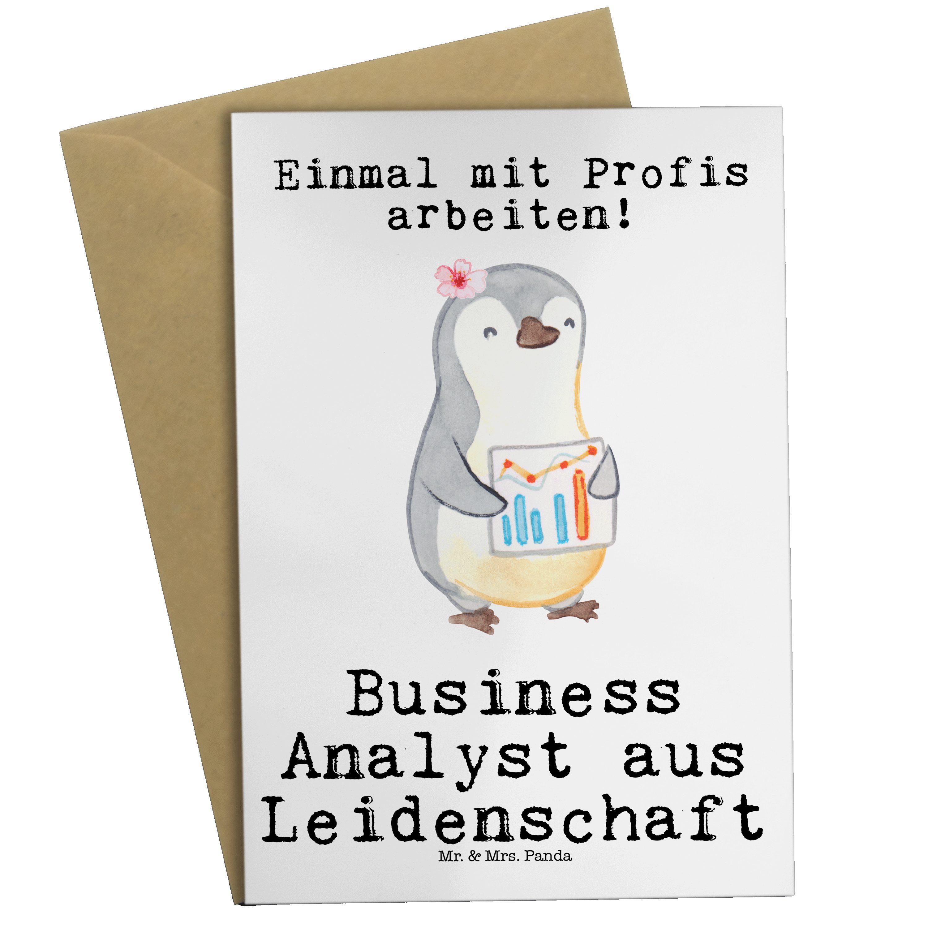 - Panda & Geschenk, Weiß Mrs. Arbeitskollege Business Mr. Leidenschaft - aus Grußkarte Analyst