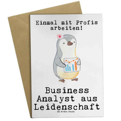 Mr. & Mrs. Panda Grußkarte Business Analyst Leidenschaft - Weiß - Geschenk, Arbeitskollege, Kart, Matte Innenseite