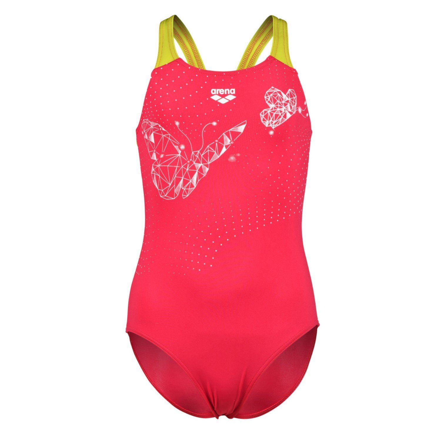 Arena Badeanzug V Swim mit UV-Schutz Schnelltrocknend Back und Rosa Mädchen Butterfly