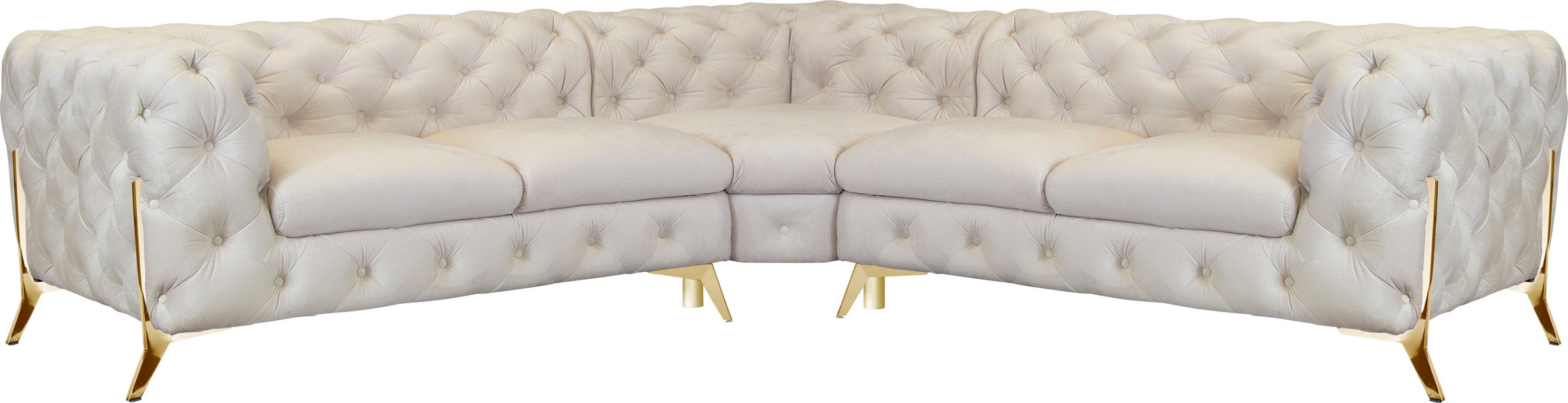 Home affaire Chesterfield-Sofa Amaury L-Form, Chesterfield-Optik, Breite/Tiefe je 262 cm, Fußfarbe wählbar