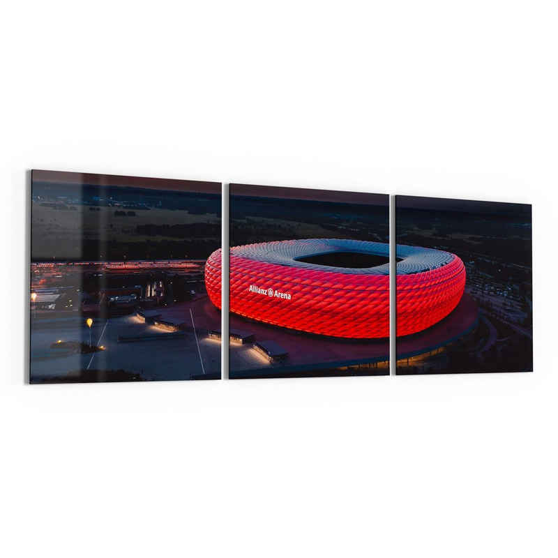 DEQORI Glasbild 'Allianz Arena, München', 'Allianz Arena, München', Glas Wandbild Bild schwebend modern