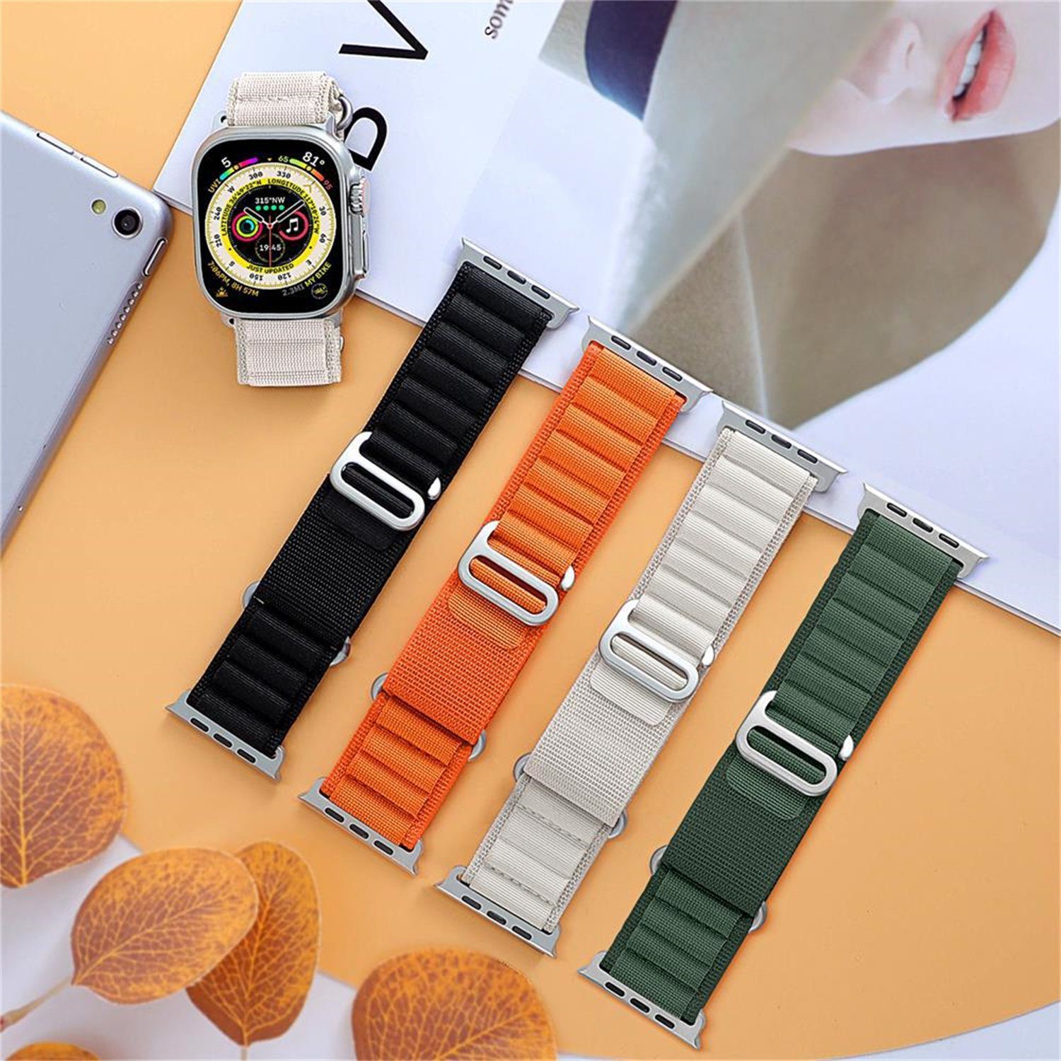 XDOVET Armband Armband Armband schwarz 38mm~49mm Watch Kompatibel Apple mit