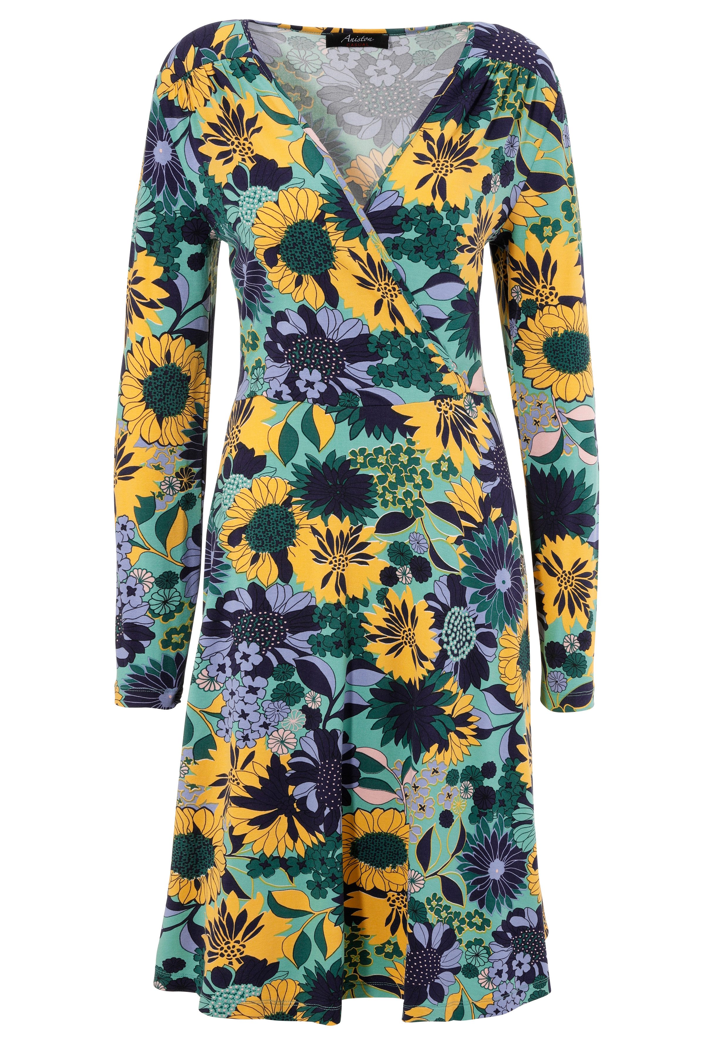 Aniston CASUAL Jerseykleid mit V-Ausschnitt in Wickel-Optik – Bild 5 von 5