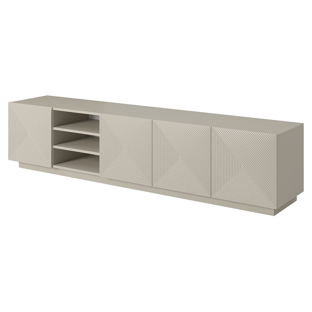 Lomadox Lowboard ADARE-141, 200 cm breit, kaschmir mit gerillter Front