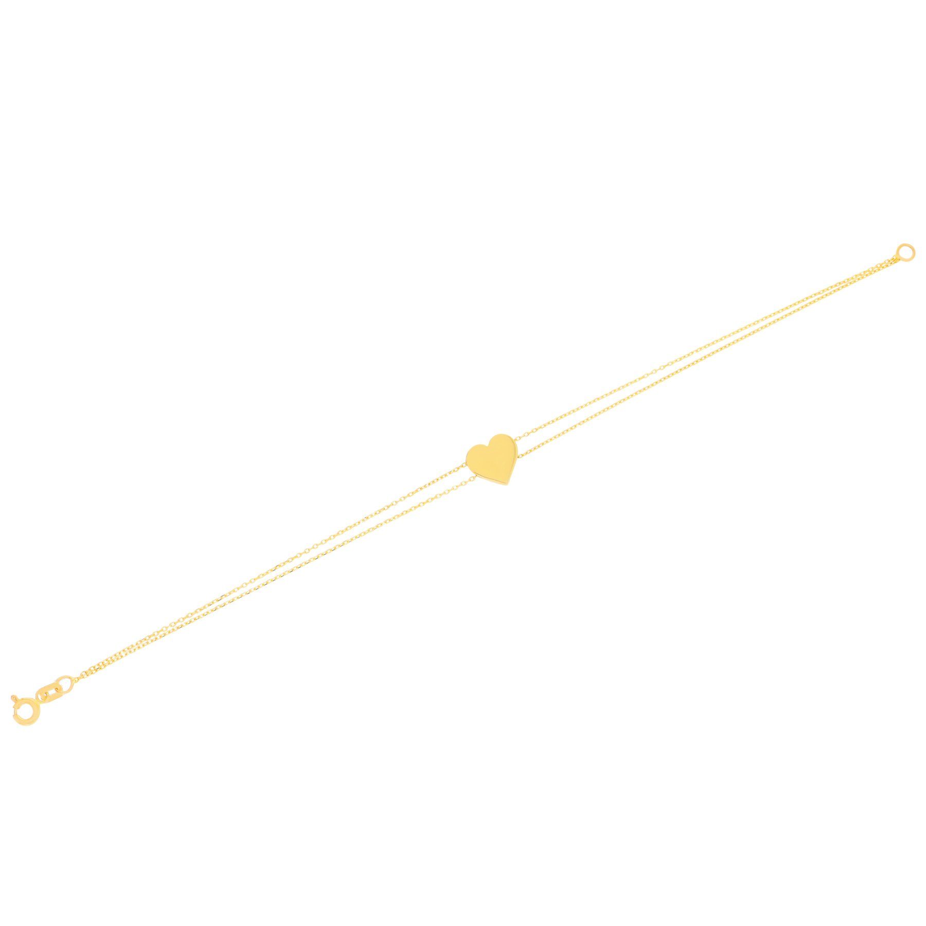 Stella-Jewellery Goldarmband 585er Gelbgold Armband Herz Gravurplatte (inkl. Etui, 1-tlg), Armkette, Goldarmband