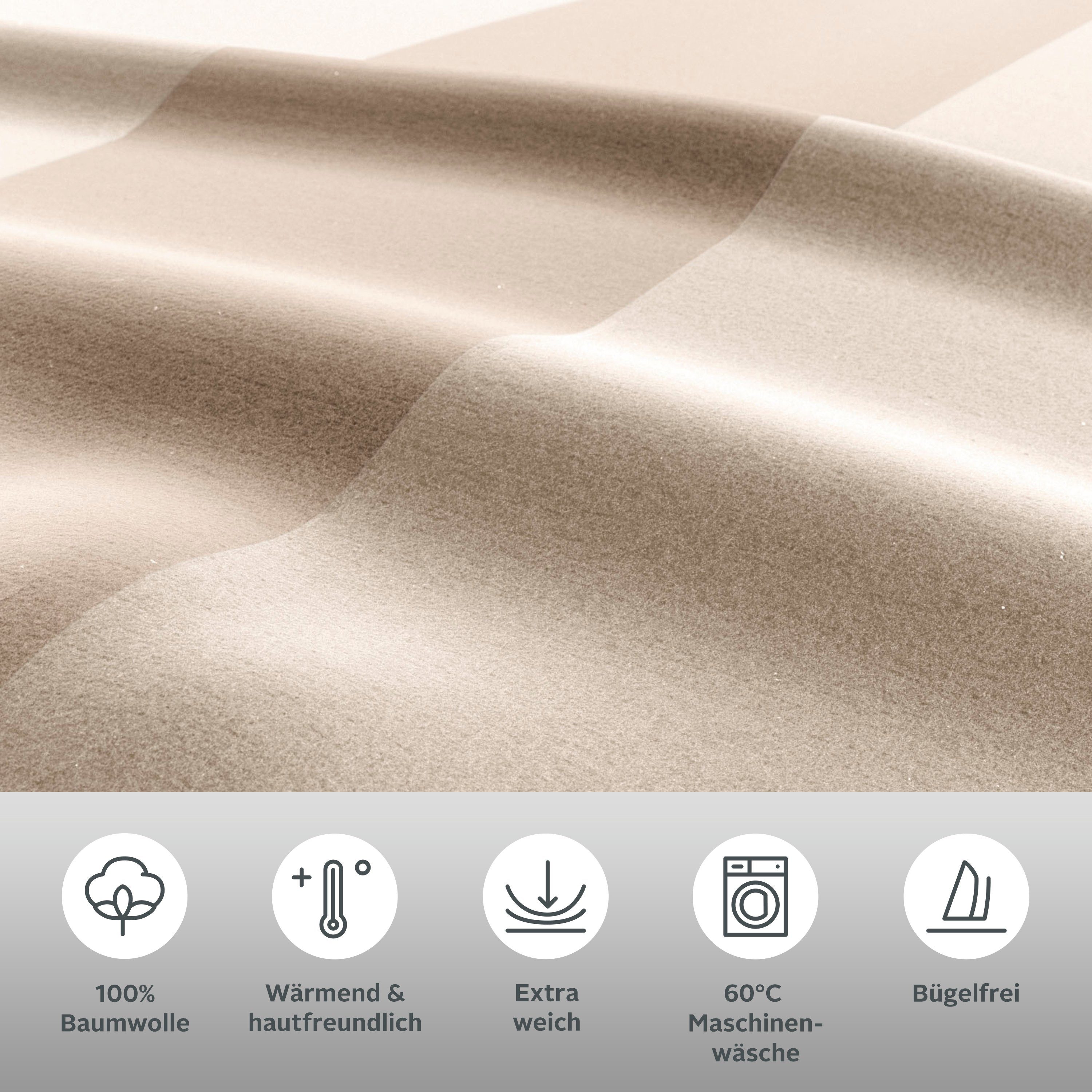 OTTO home Bettwäsche Sari, Flanell, 2 teilig, in verschiedenen Qualitäten, moderne Bettwäsche mit Streifen