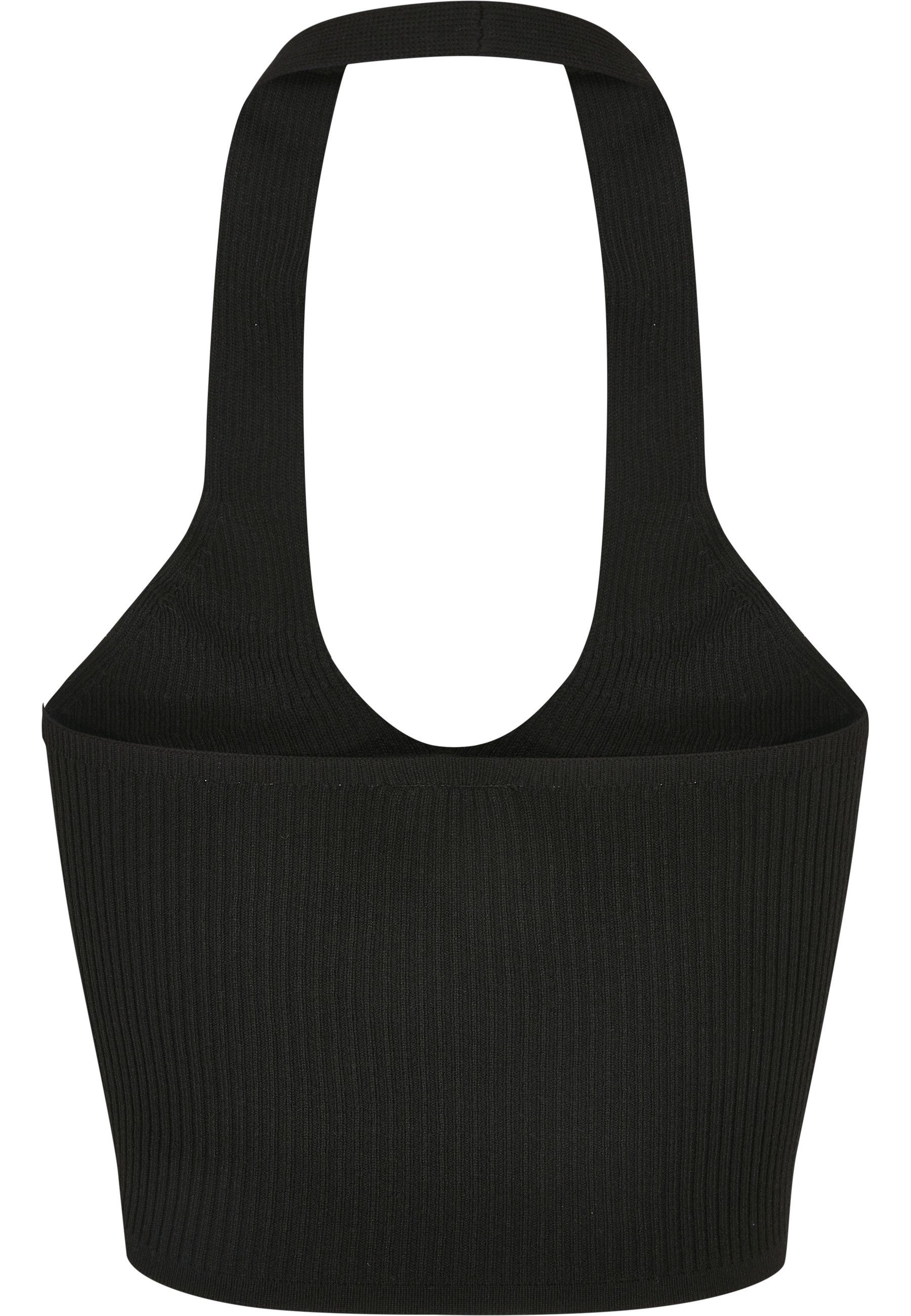 URBAN CLASSICS Muskelshirt Urban Classics Damen Ladies Rib Knit Crossed Neckholder Top (1-tlg)