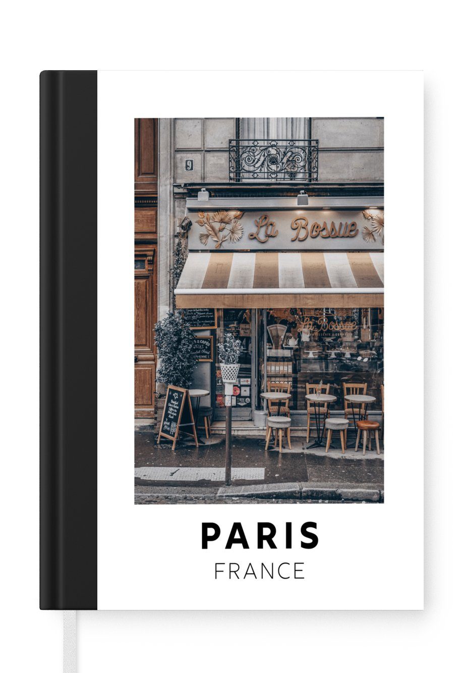 98 Cafe, Frankreich Journal, - Tagebuch, Paris Seiten, - Haushaltsbuch Notizbuch Notizheft, A5, MuchoWow Merkzettel,