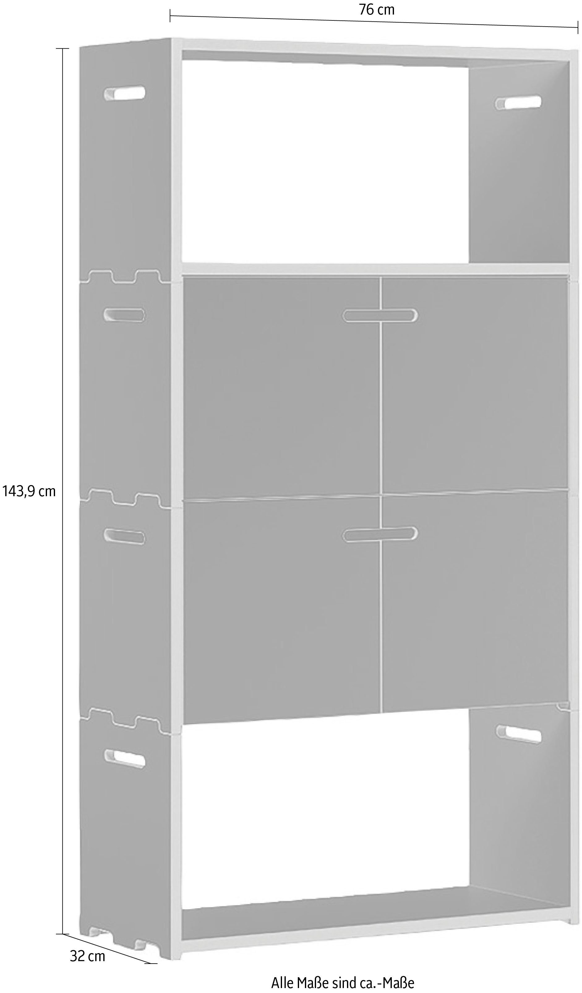 Breite/Höhe: Farben, Tojo cm hochstapler 2x2-Set, zwei in Mehrzweckregal 76/143,9 anthrazit