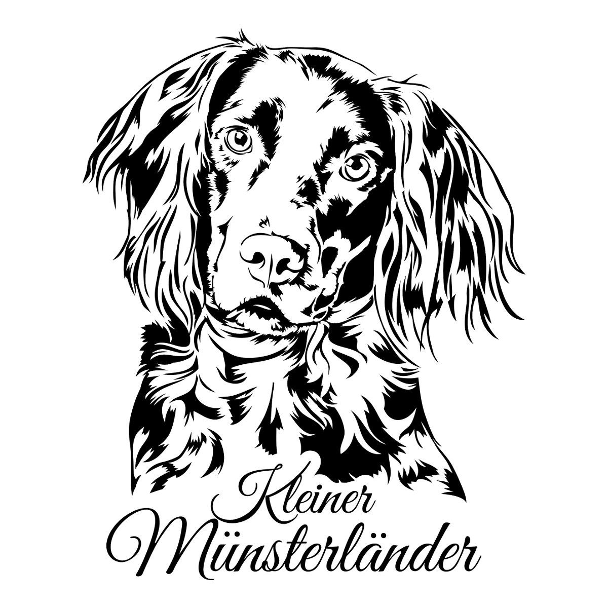 Spreadshirt Aufkleber Kleiner Münsterländer Hund Jagdhunde Sticker Aufkleber
