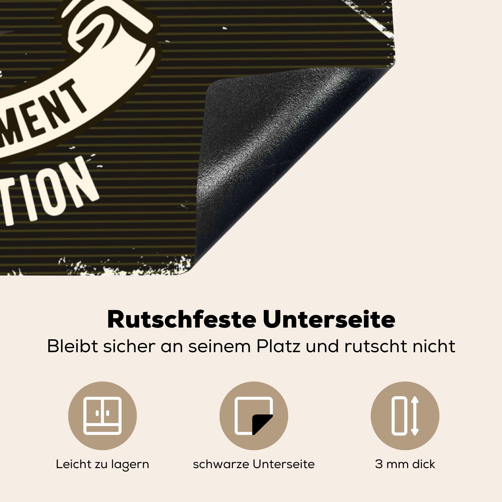 - küche Arbeitsplatte tlg), Ceranfeldabdeckung, - Banner, Bulldozer (1 Jahrgang für MuchoWow 78x78 Herdblende-/Abdeckplatte cm, Vinyl,