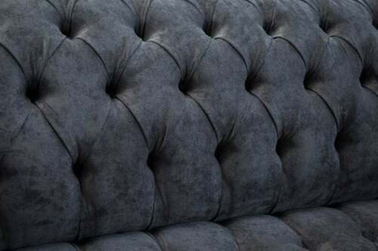 Couch Chesterfield Couchen Made Polster Sofas Ledersofa in Textil Stoff, JVmoebel Sofa Europe 3-Sitzer