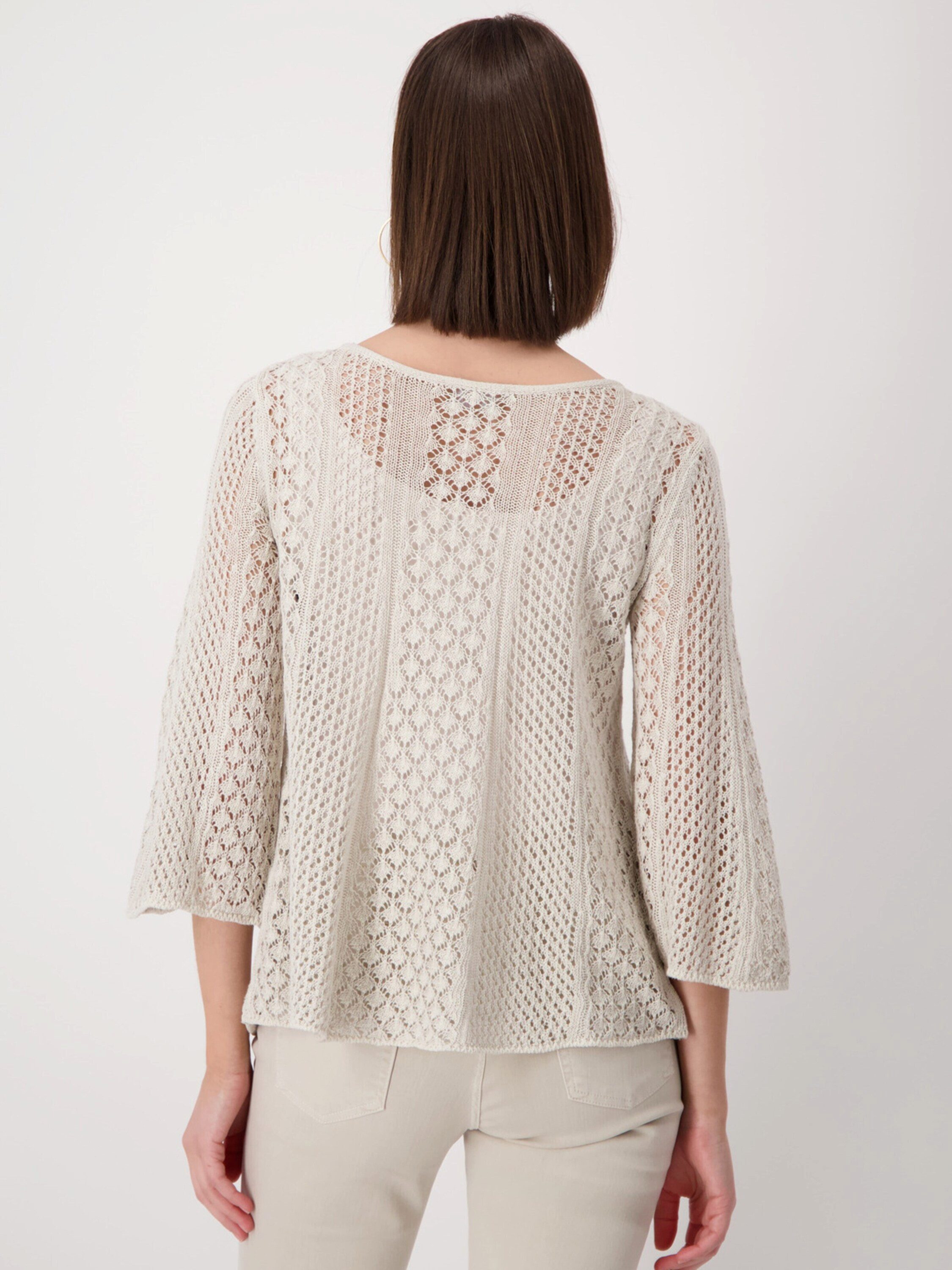 Monari Strickpullover (1-tlg) Lochmuster