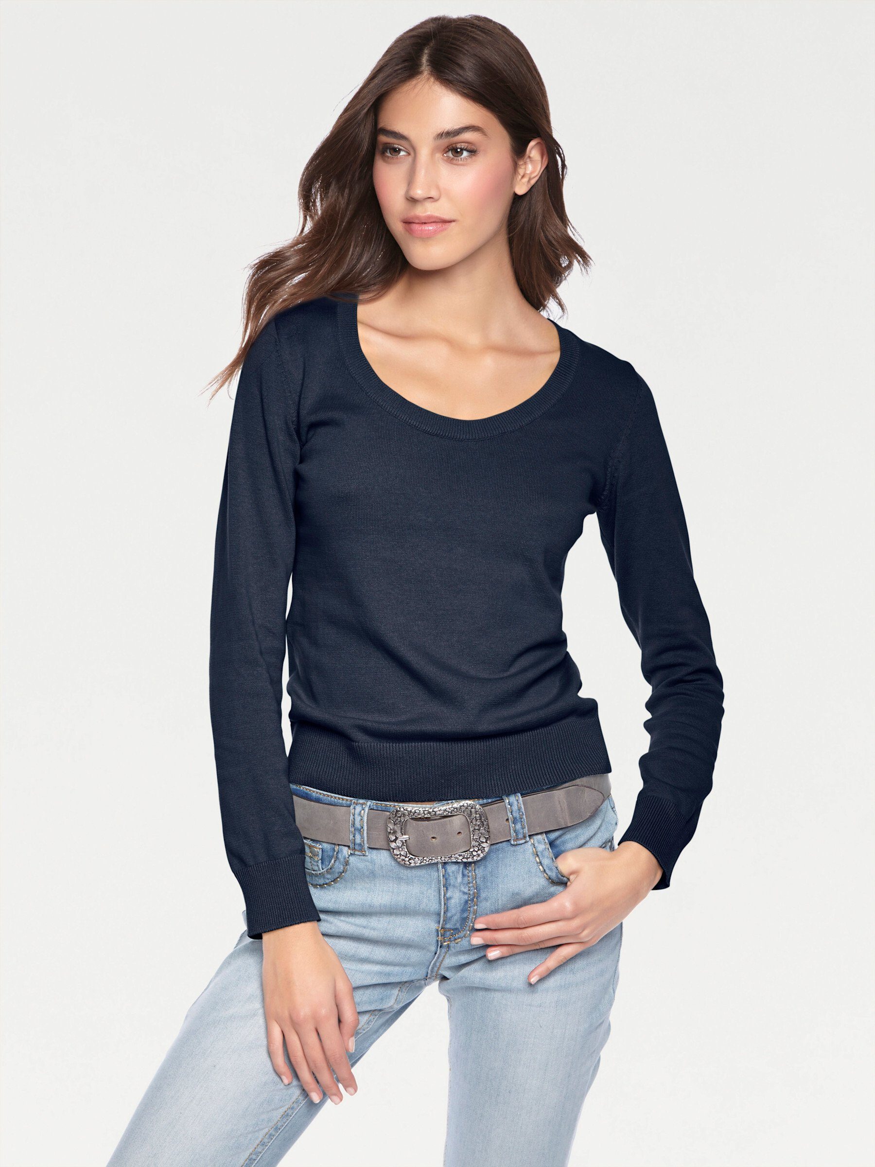 heine Strickpullover Rundhals-Pullover günstig online kaufen