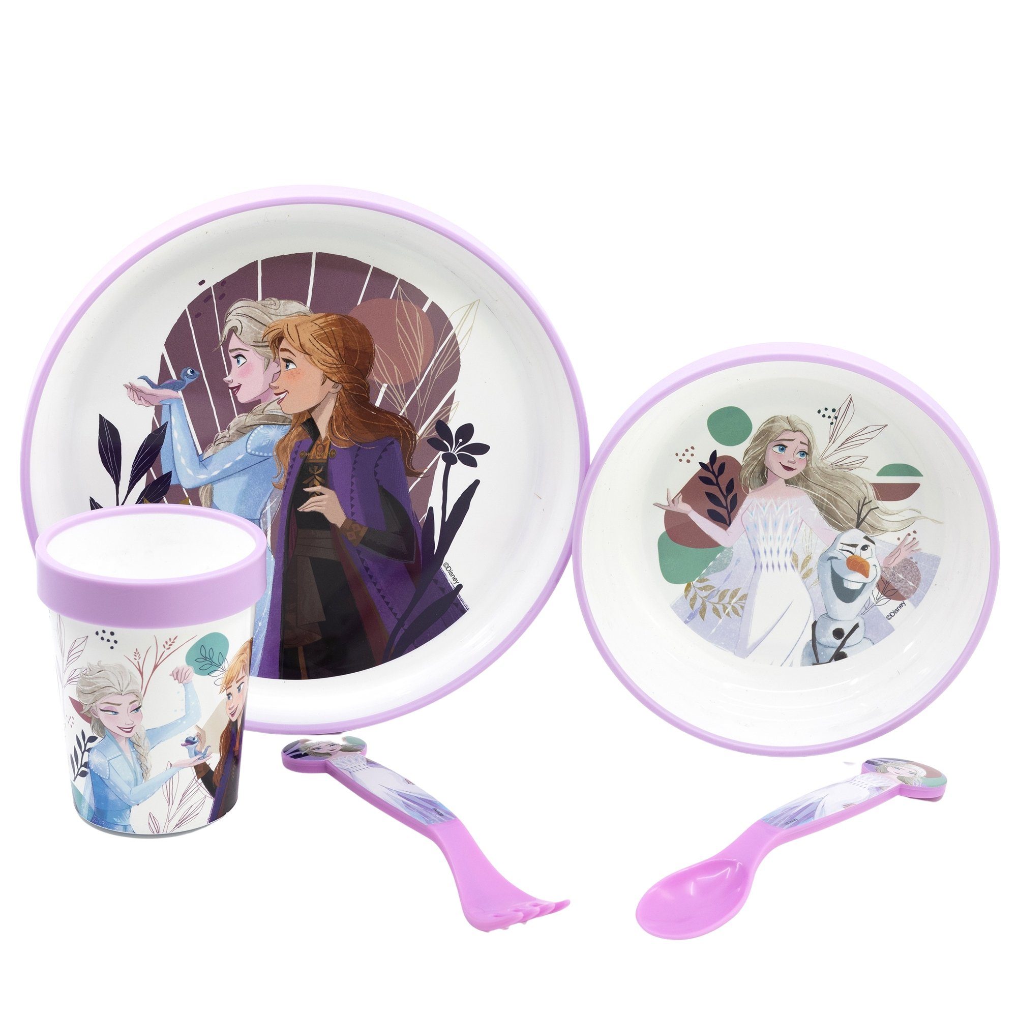 Frühstücks-Geschirrset Disney Die Eiskönigin 5 teiliges Antirutsch Geschirr-Set