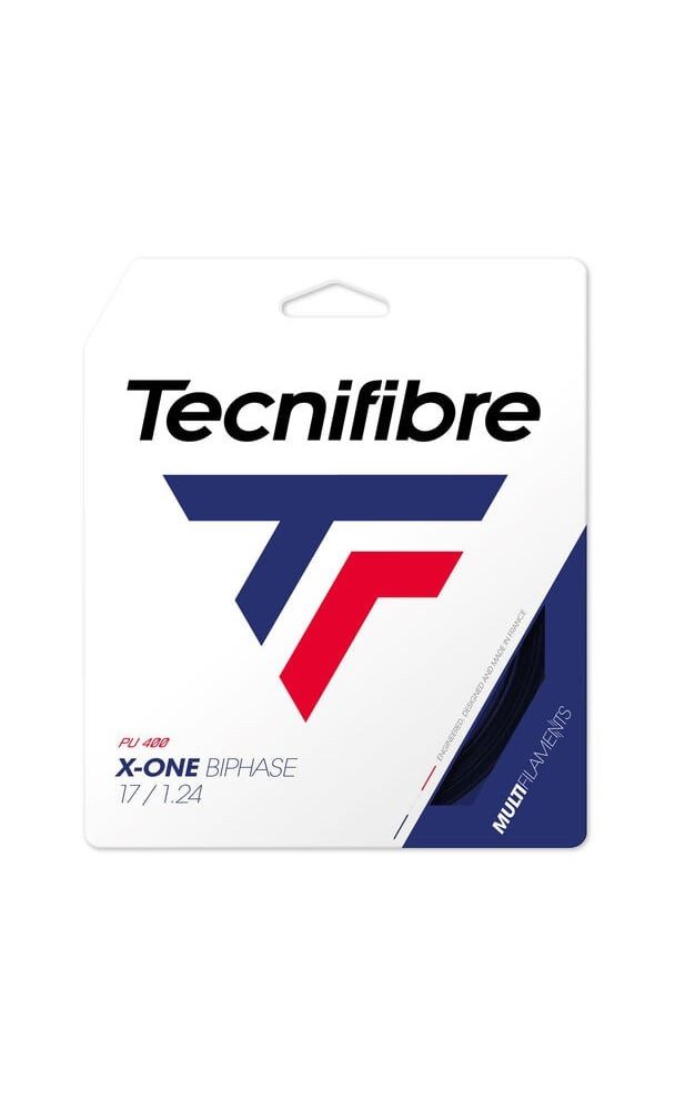 Tecnifibre Tennissaite X-One Biphase (Touch+Power) schwarz 12m Set, Saitendicke: 1.30