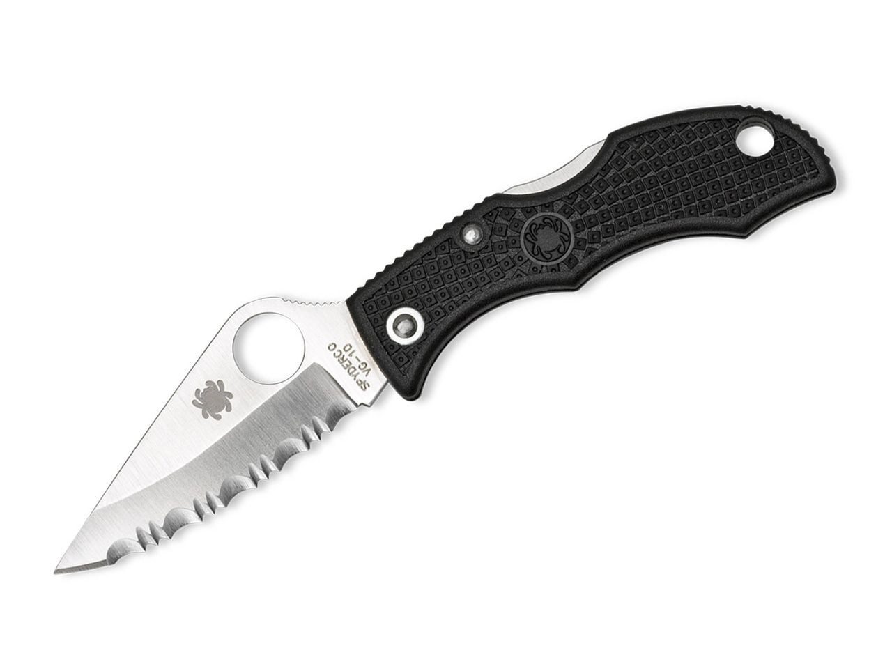 Taschenmesser Spyderco Ladybug 3 Wellenschliff, Klinge: 4.8 cm, schwarz Japan