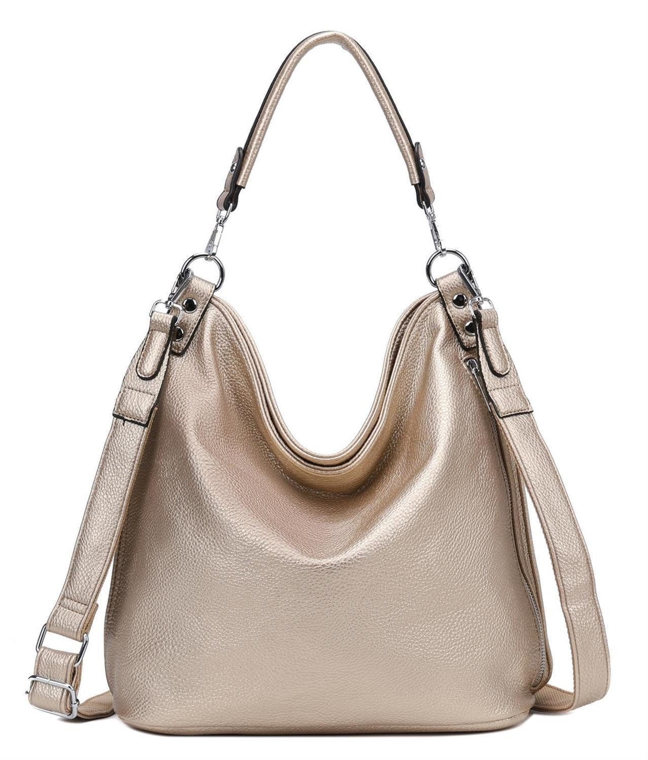 ITALYSHOP24 Schultertasche DAMEN XXL SHOPPER HOBO günstig online kaufen