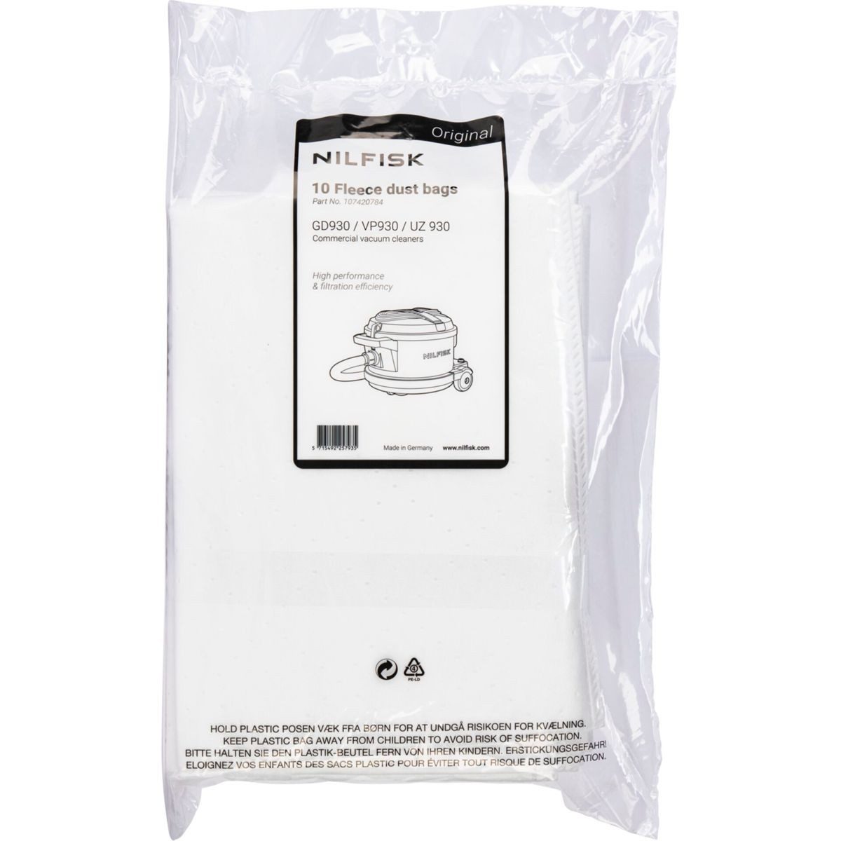 Nilfisk Staubsaugerbeutel 10x Staubbeutel für VP 930 ECO HEPA