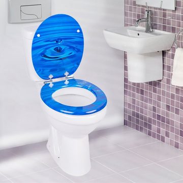 SINOBATH WC-Sitz Toilettensitz mit MDF-Holzkern und Absenkautomatik (mit Ergonomischem O-Ring Weiss Grau, Modern-Premium-Design,Einfache Installation, Stummschaltung, Stilvolles Muster, Spezialbeschichtung), -Bis zu 200 kg Belastbar