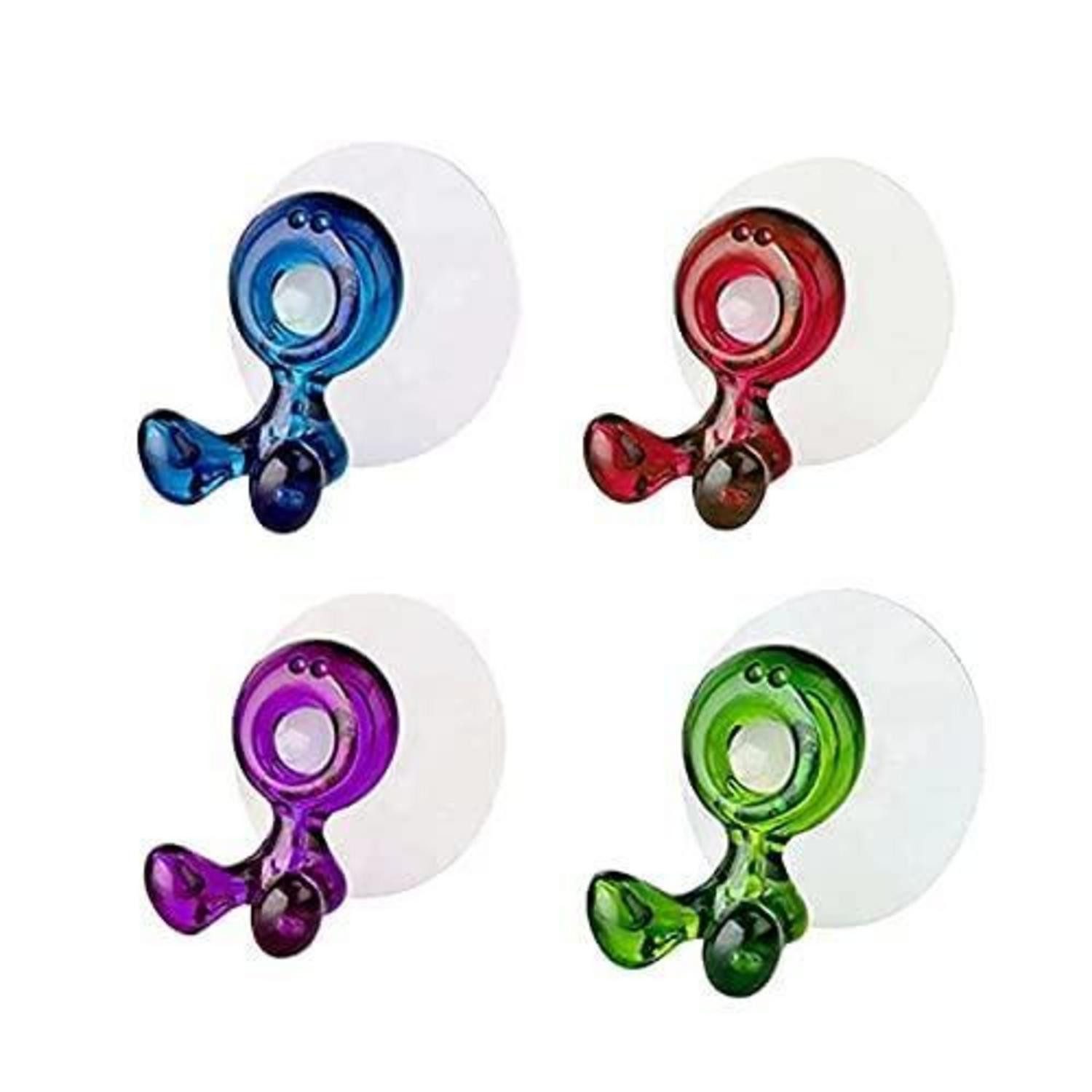 LuxusKollektion Handtuchhalter Zahnbürstenhalter Saugnapf 4er Set Bunt