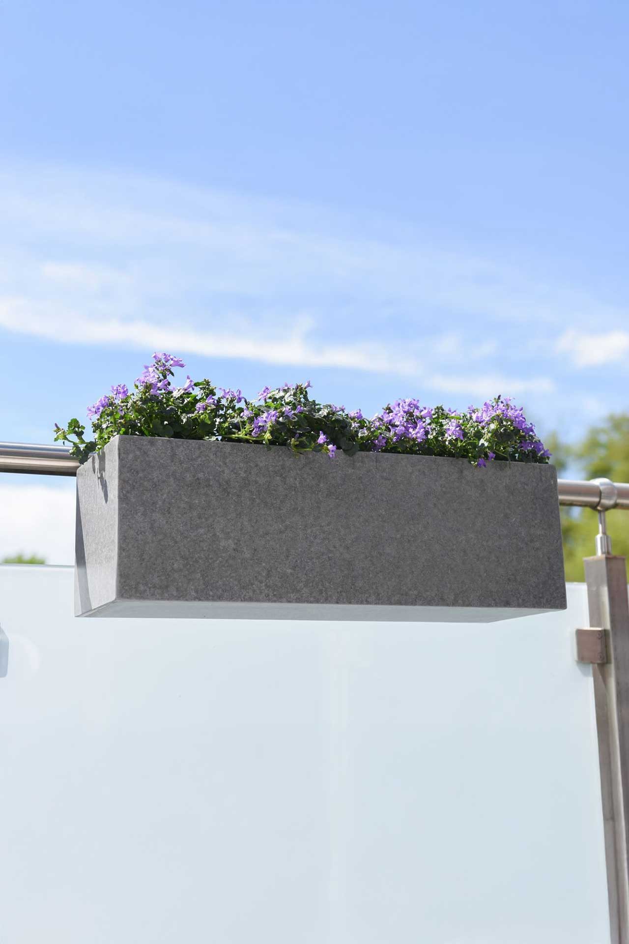 VIVANNO Balkonkasten Fiberzement BENNO Kasten - Felsgrau Fiberzement (1 St), 62x21,50x22 cm